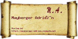 Mayberger Adrián névjegykártya