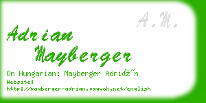 adrian mayberger business card